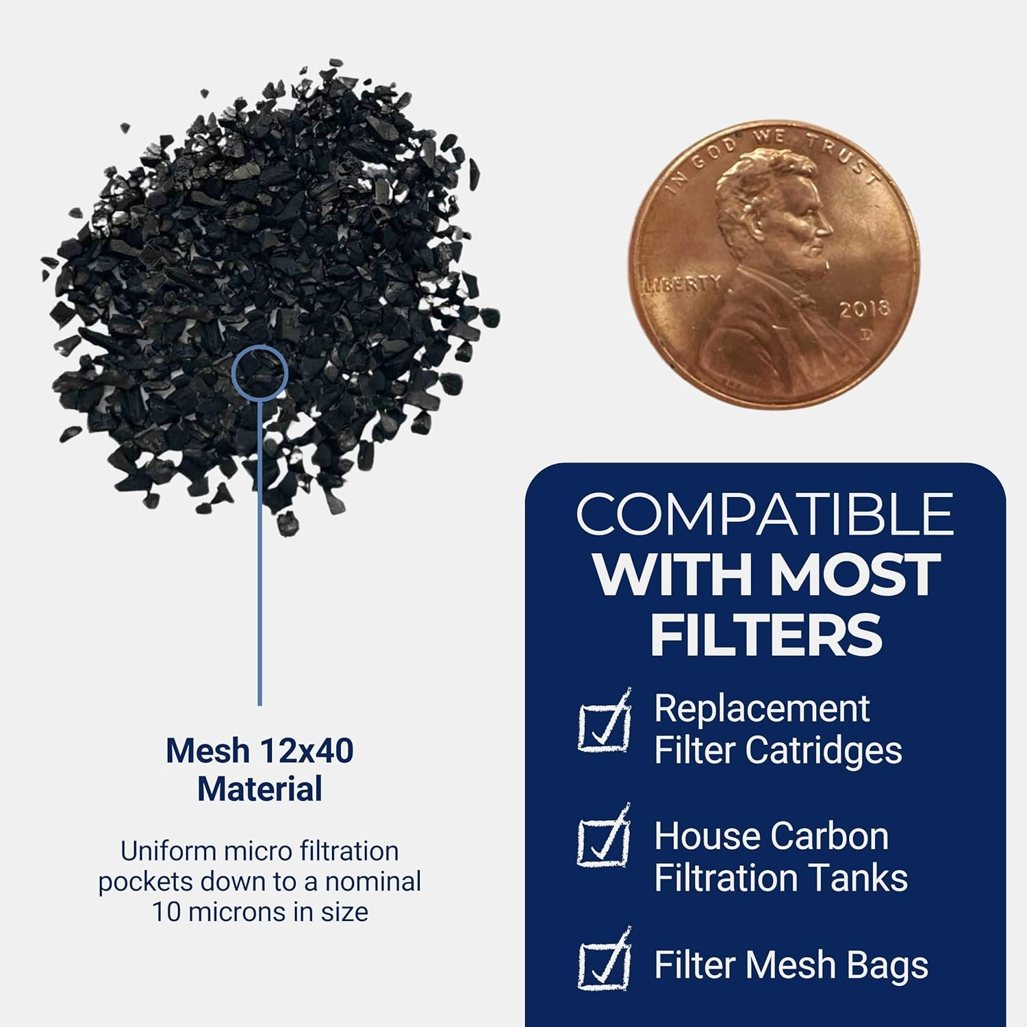 Bulk Activated Carbon Coconut Shell Granular Charcoal for Water Filtration 1 Lb