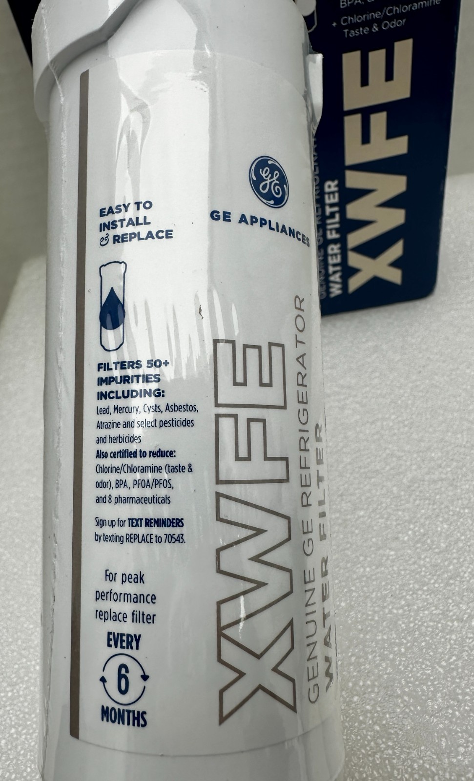 2 pk GE Genuine Refrigerator Water Filter Replacement XWFE without Chip READ