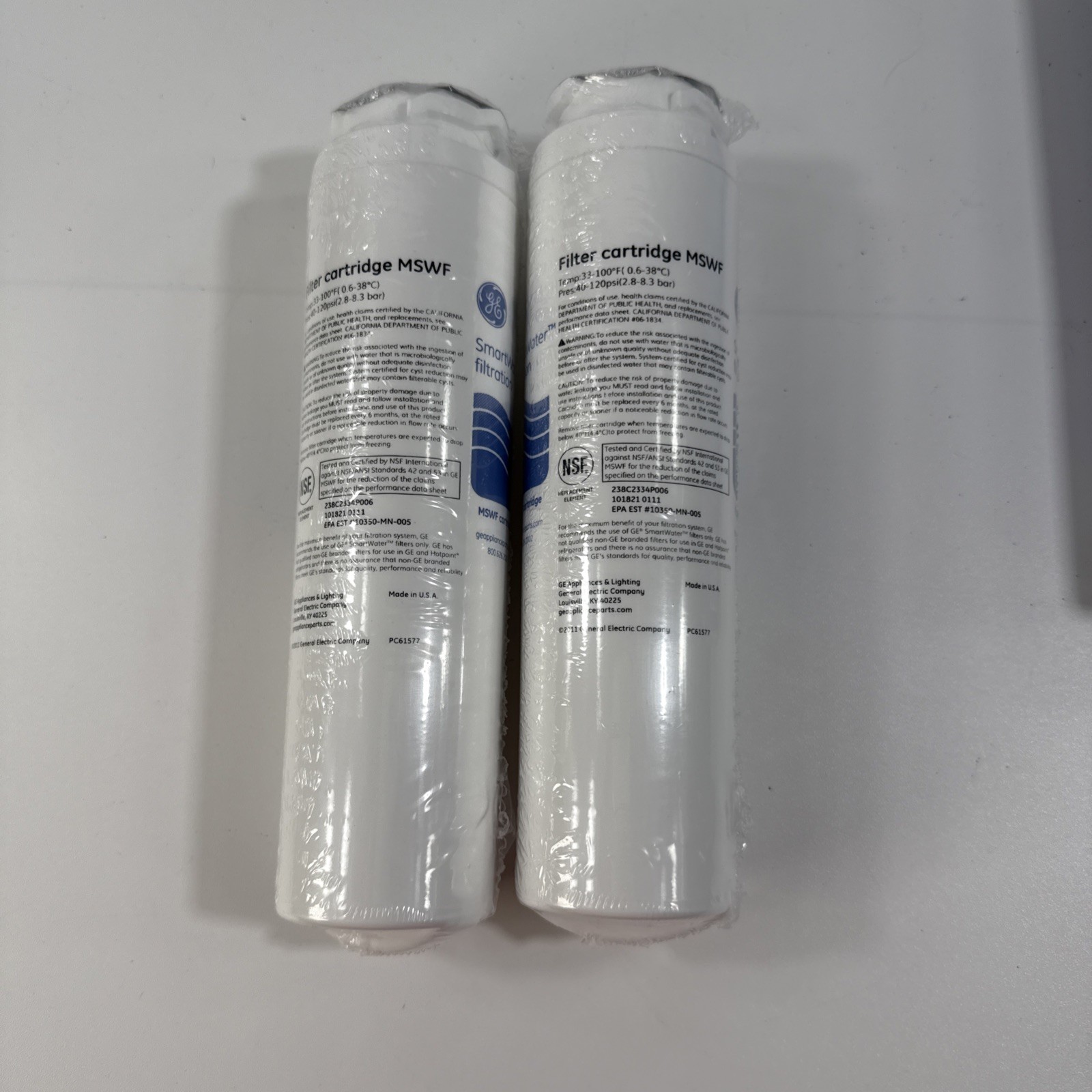 SmartWater Refrigerator GE Water Filter MSWF New