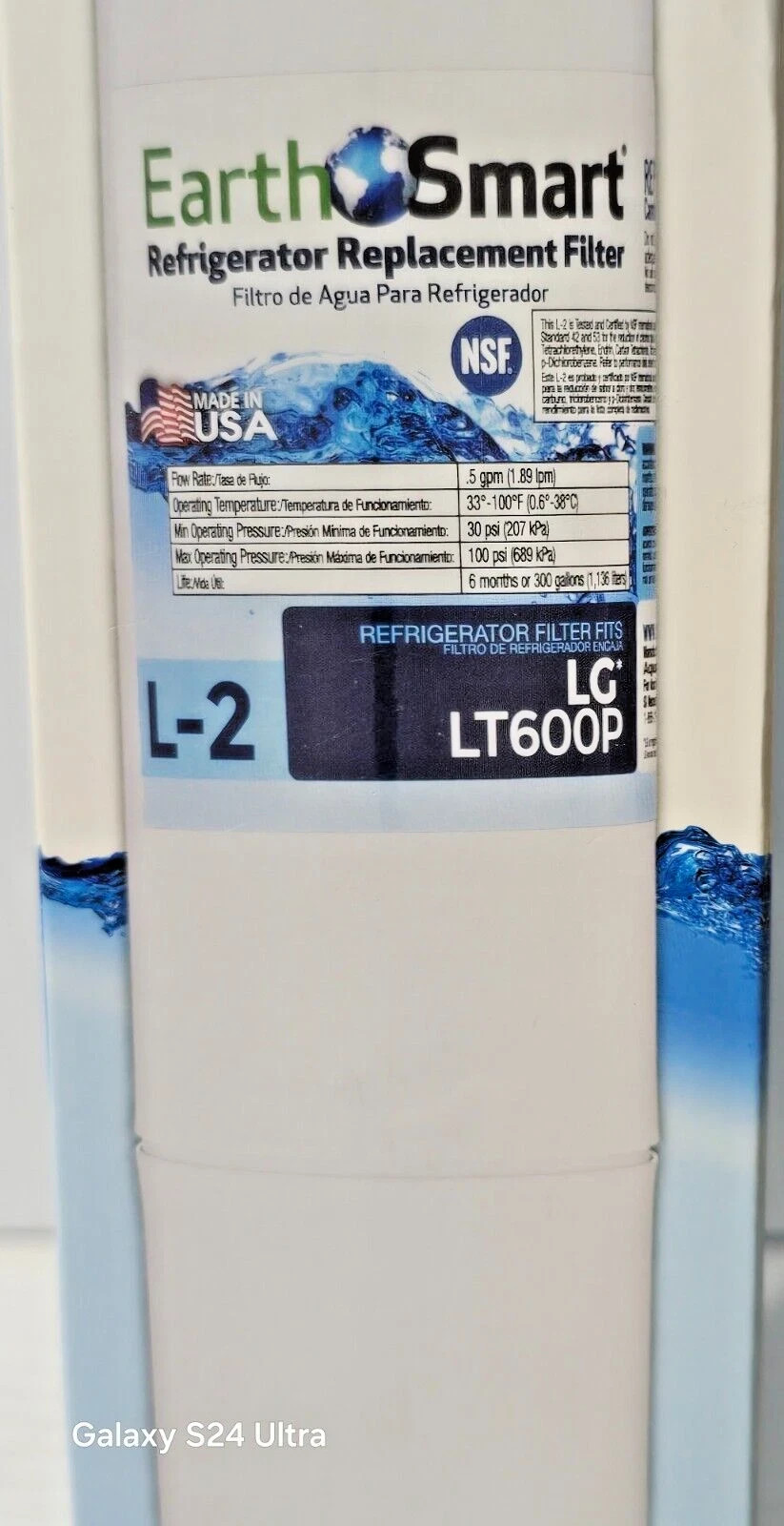EarthSmart L-2 Refrigerator Replacement Filter For LG LT600P
