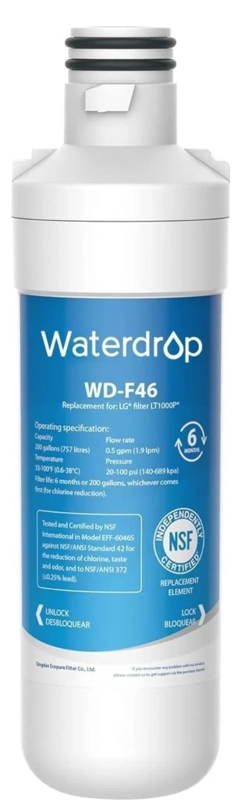Waterdrop WD-F46 Refrigerator Water Filter NEW