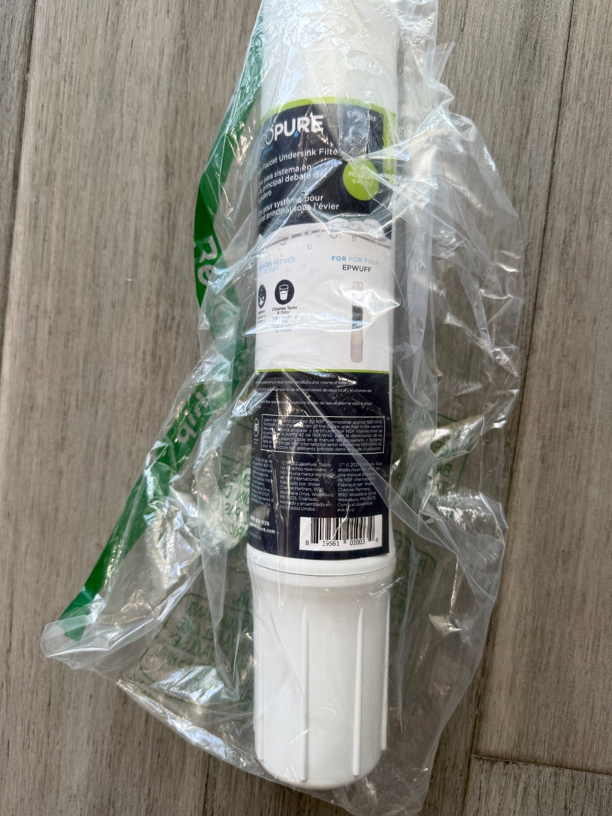 Ecopure EPWURF Main Faucet Replacement Filter – Fits EPWUFF System NSF-Certified