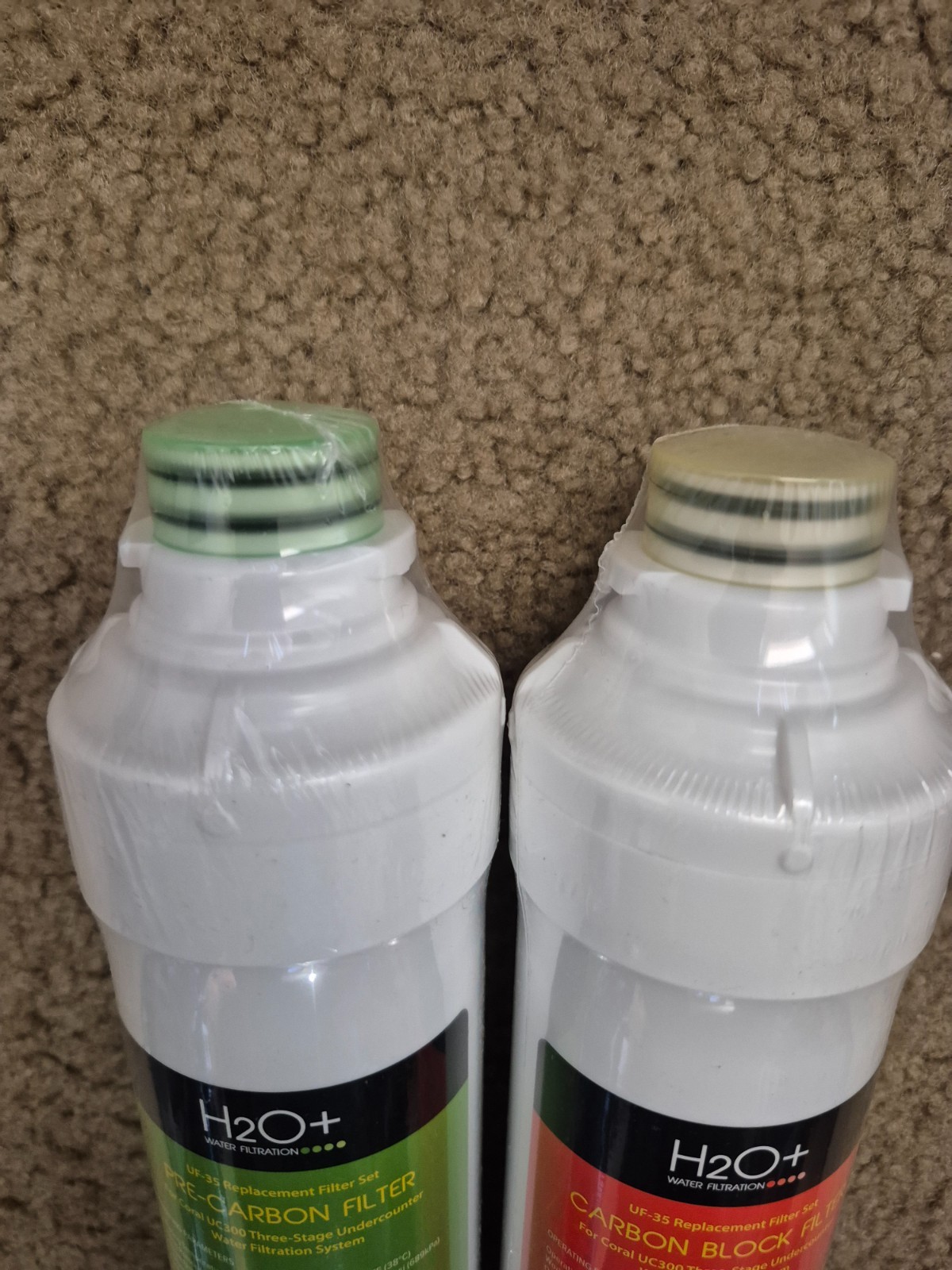 Brondell H2O+ Coral Carbon Block 3 Stage Water Filter (Orange & Green) UF-35
