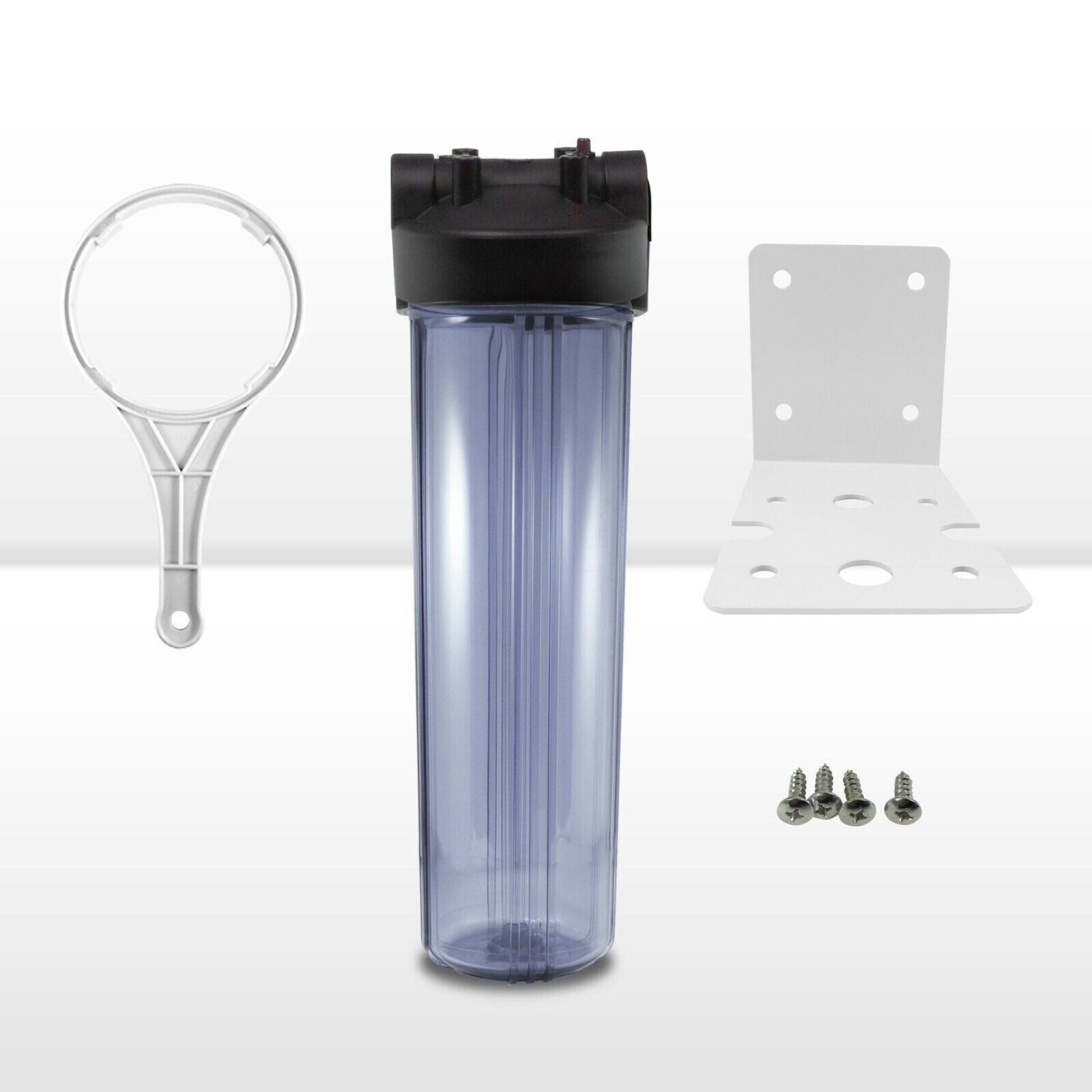 20″x4.5″ Big Blue Clear Whole House Filter Housing 1″ Ports W/ Pressure Relief