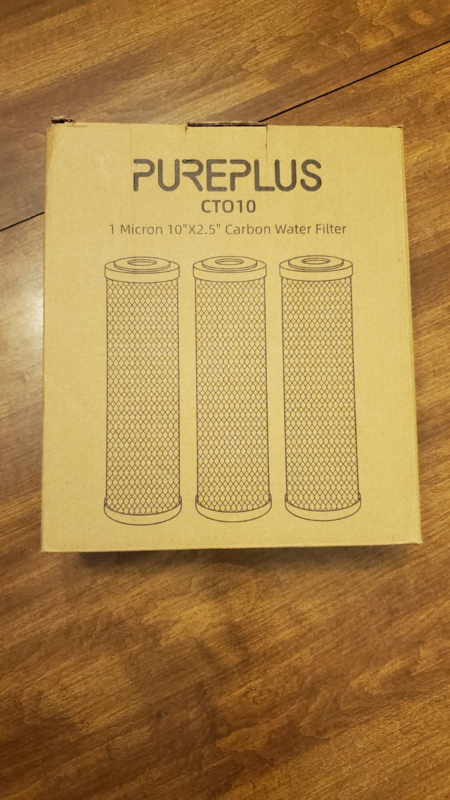 PUREPLUS Coconut Shell Water Filter Cartridge Activated Carbon Block CTO10 3 pk