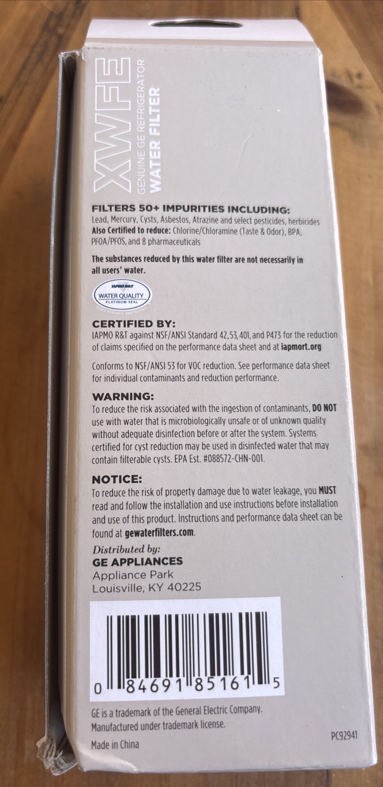 GE XWFE Refrigerator Water Filter – White Without Chip New Filter