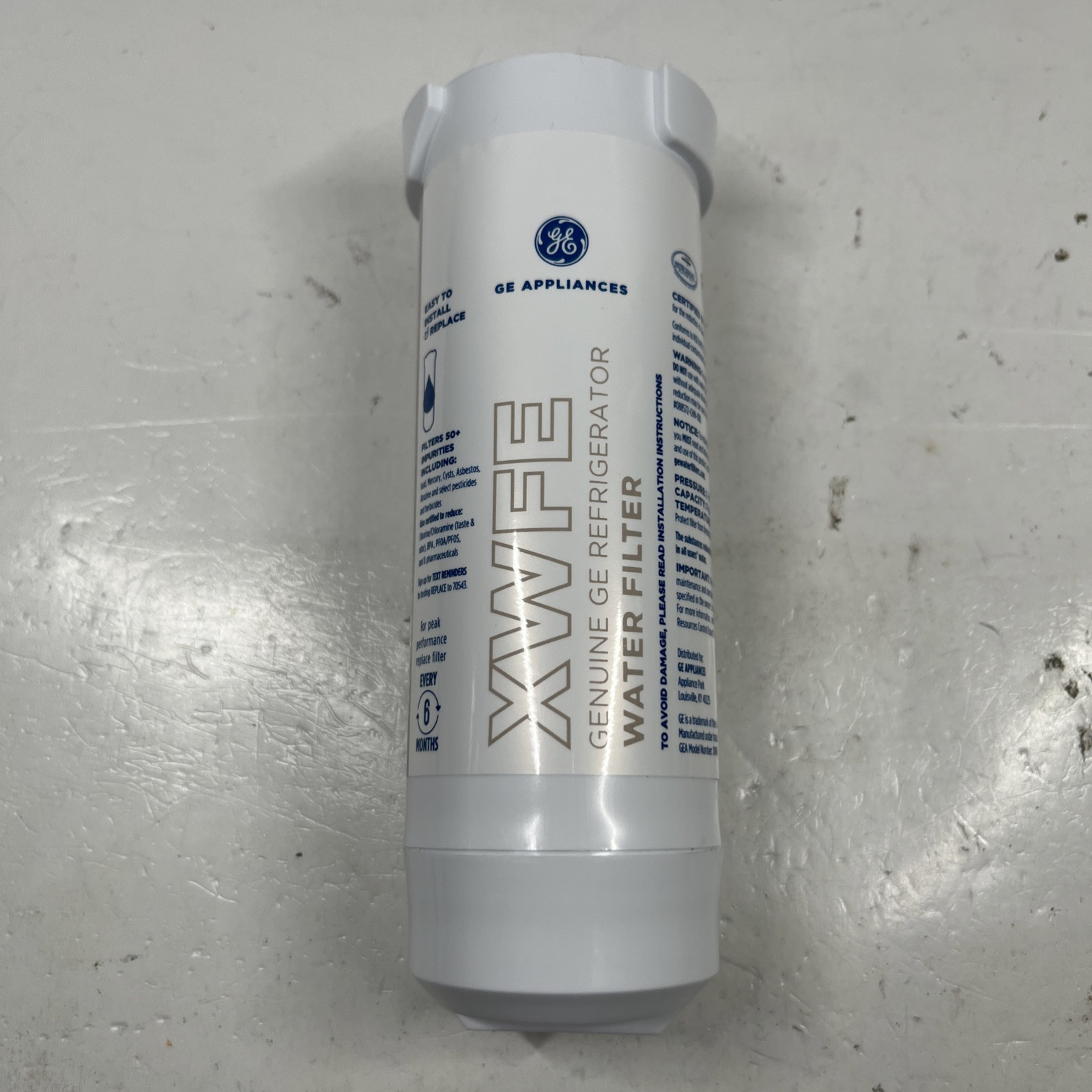 Genuine GE XWFE Refrigerator Water Filter – White OEM original No Chip (No Seal)