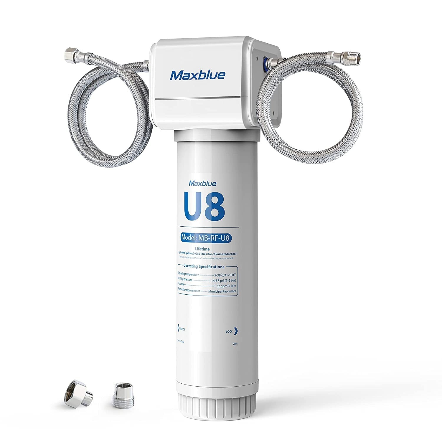 Maxblue U8-ST Under Sink Water Filter System, 2 Years High Capacity,Reduces Lead