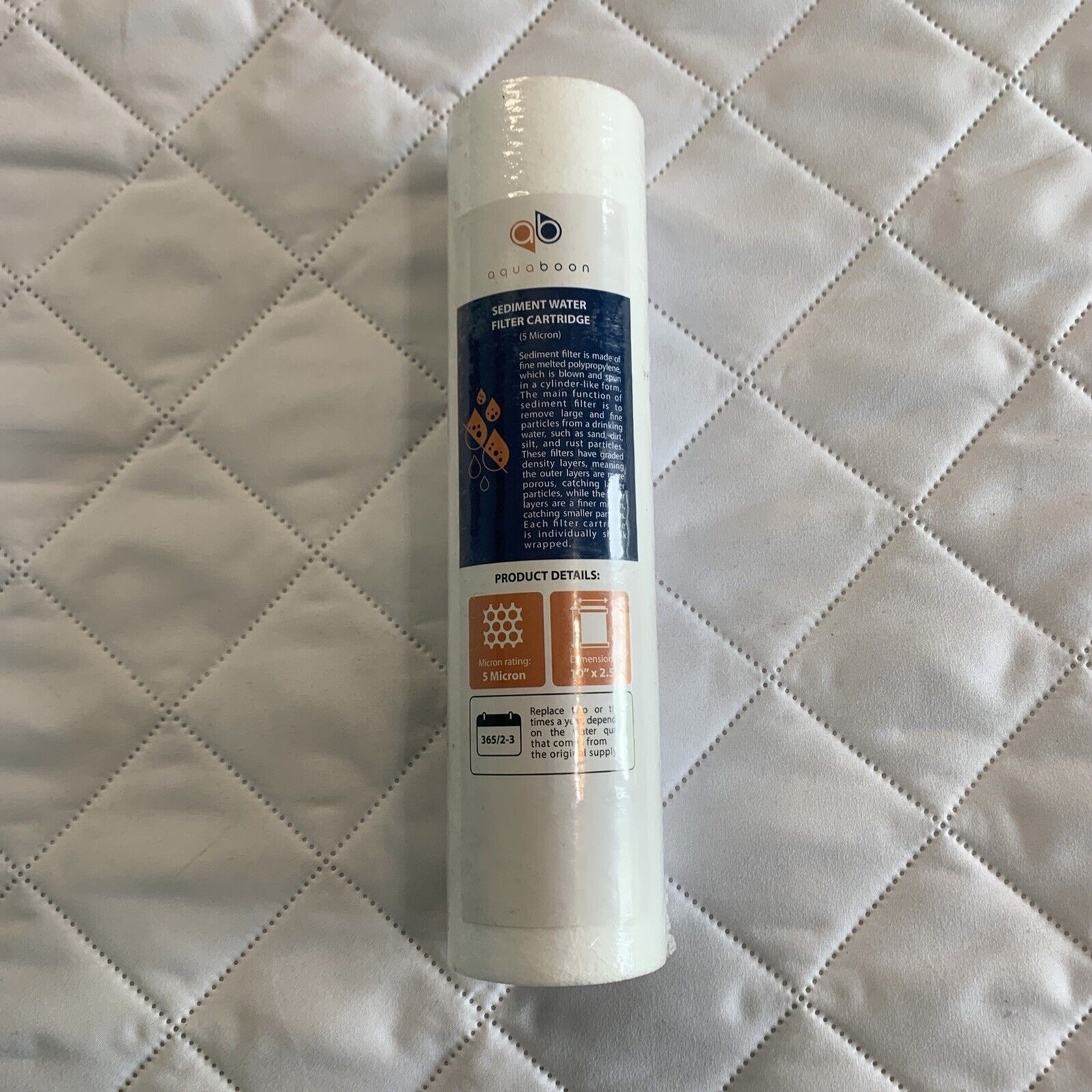 Grooved Sediment Water Filter 5 Micron 10″ x 2.5″ for any RO unit by Aquaboon💦