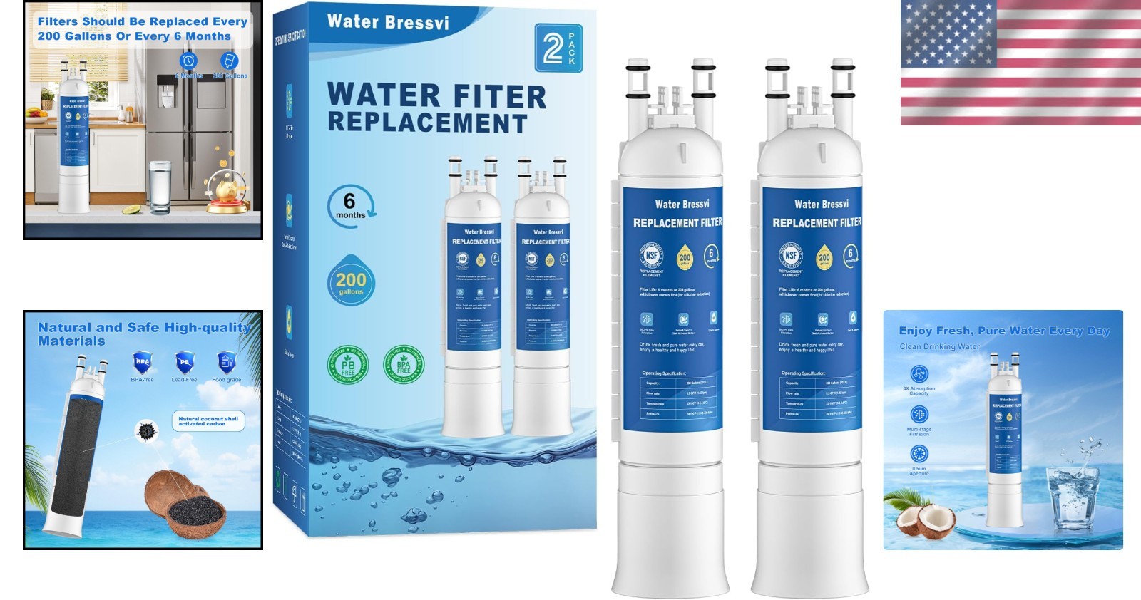 Easy Install, Leak-Free Water Filter Cartridge – 2PCS