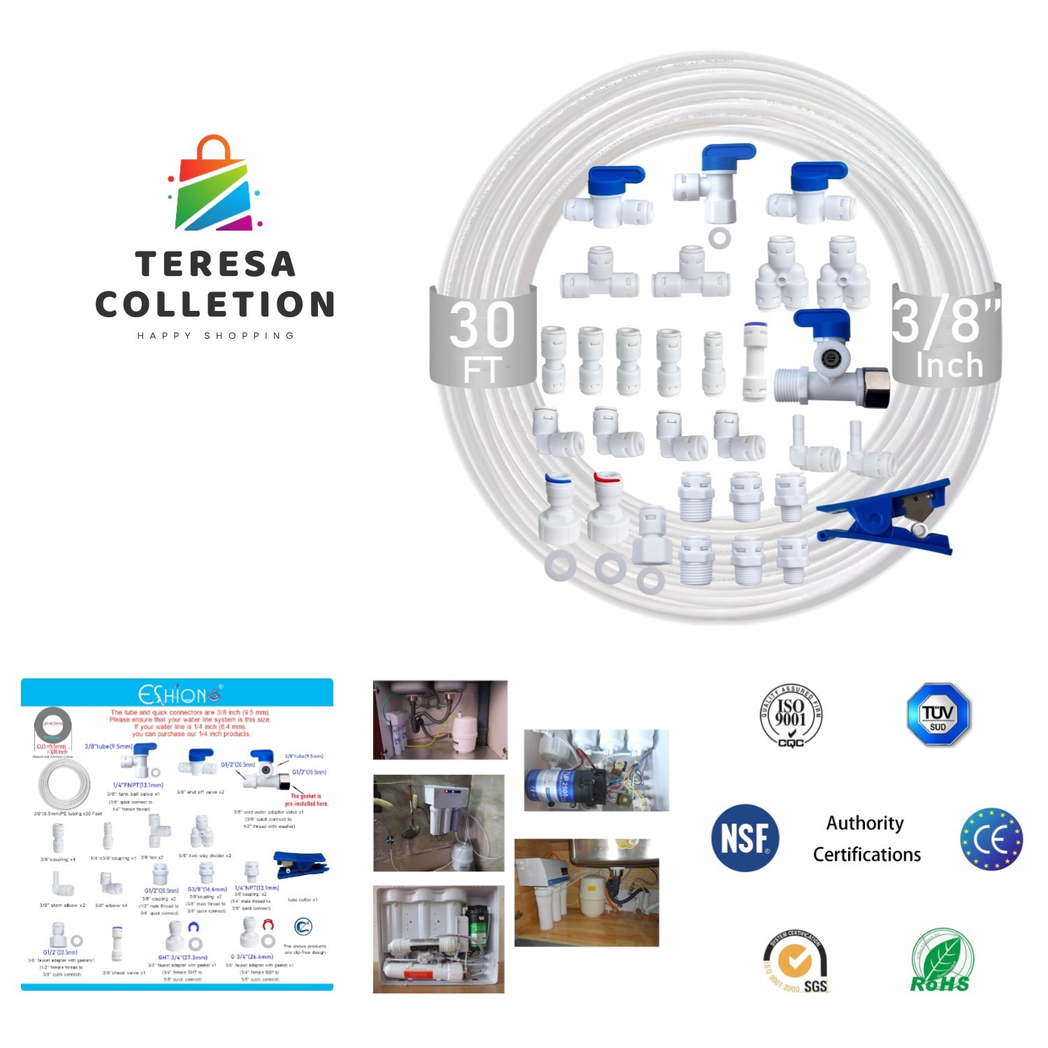 Food-Grade, BPA Free 3/8″ Push Connect Fittings & Tubing – Safe Water Solutions