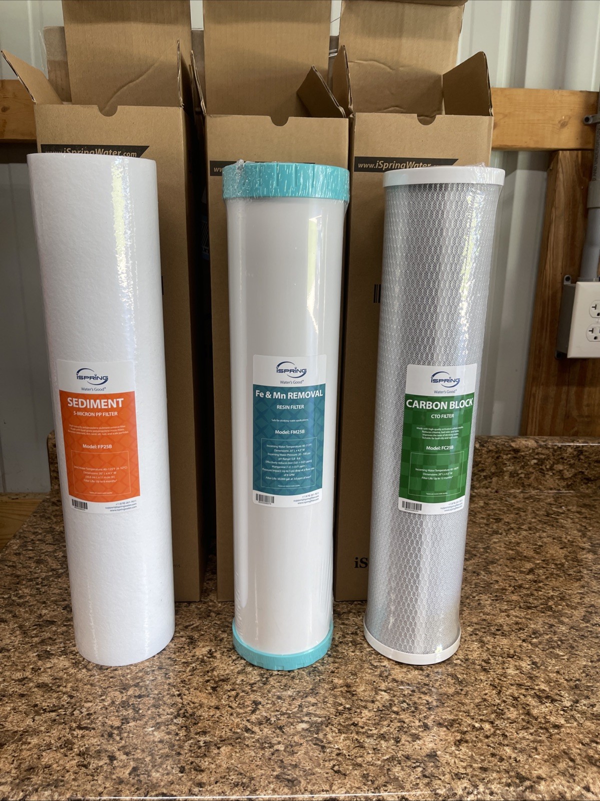 F3WGB32BM 4.5” X 20” 3-Stage Whole House Water Filter Set Replacement Pack with