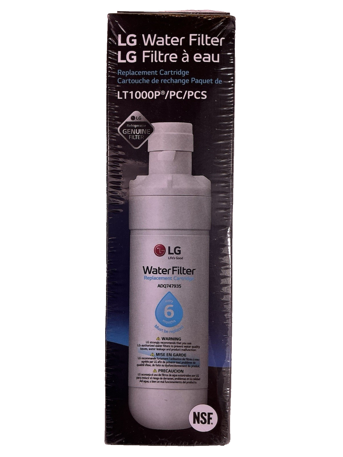 LG OEM Water Ice Fridge Filter Replacement Cartridge LT1000P/PC/PCS, New