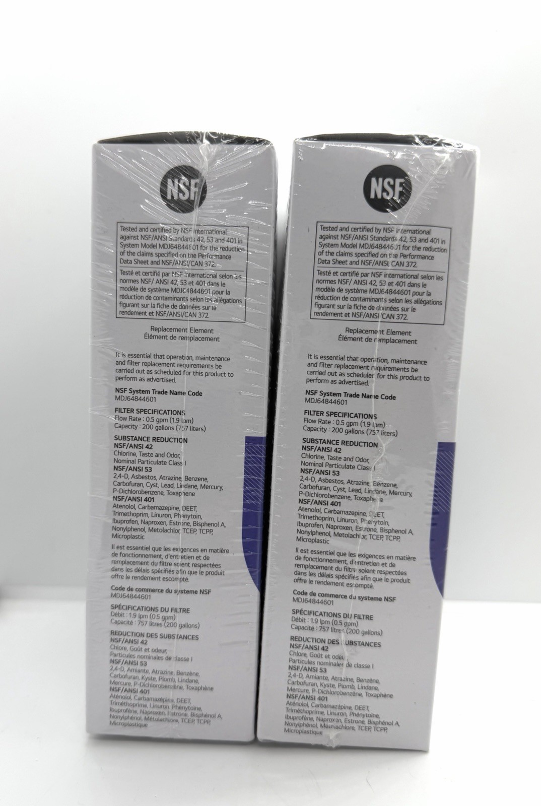 2 Pk X2 Genuine LG LT1000P2 6-Month-200 Gal Refr Replacement Water Filter