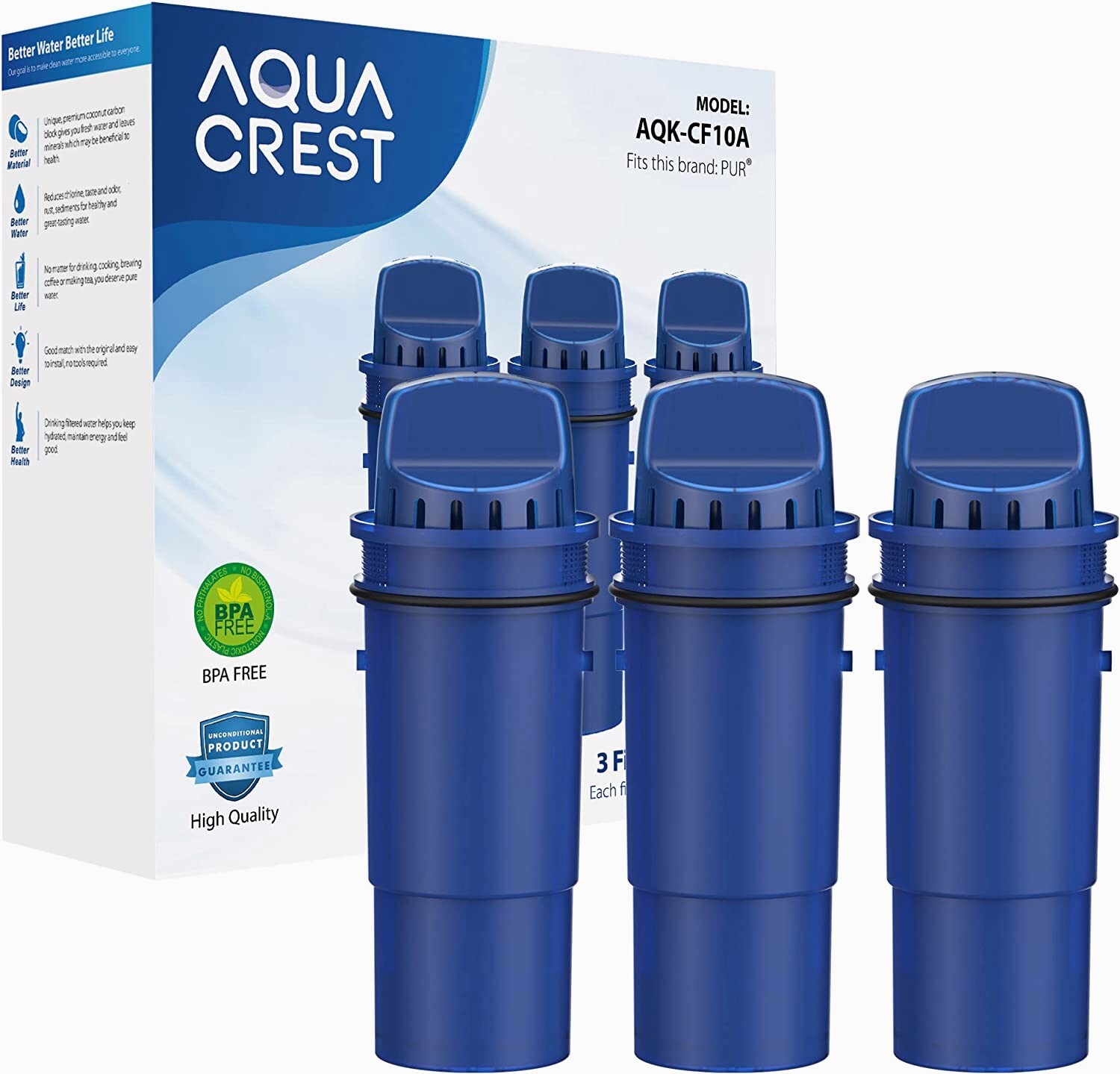 AQUA CREST Water Filter, Replacement for CFR-950Z® PPT700W, CR-1100C, PPF951K(3)