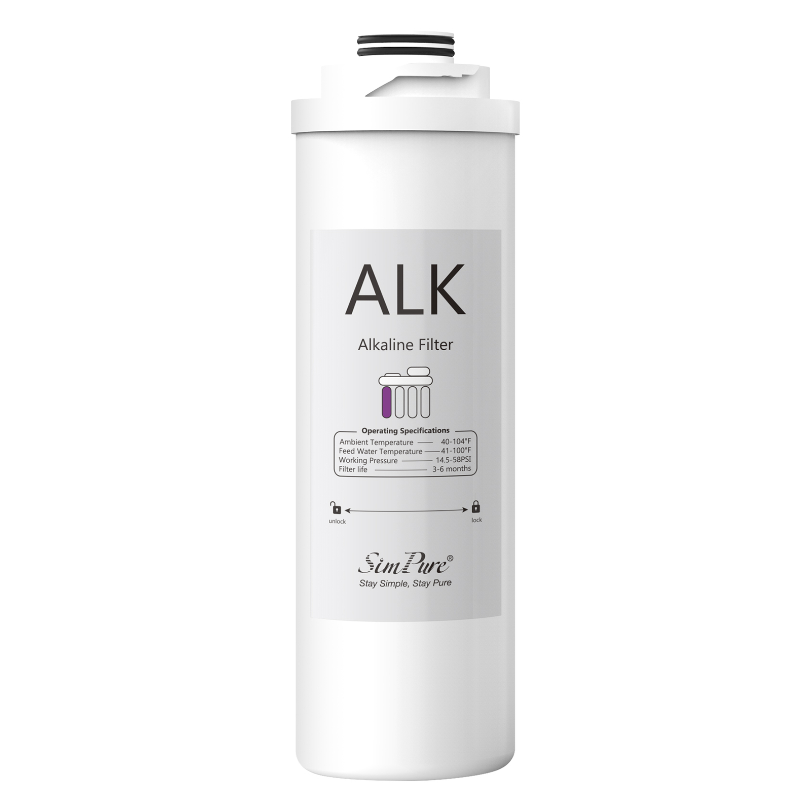 SimPure WP2-400UV/T1-400UV ALK Alkaline pH+ Water Filter Replacement Cartridges