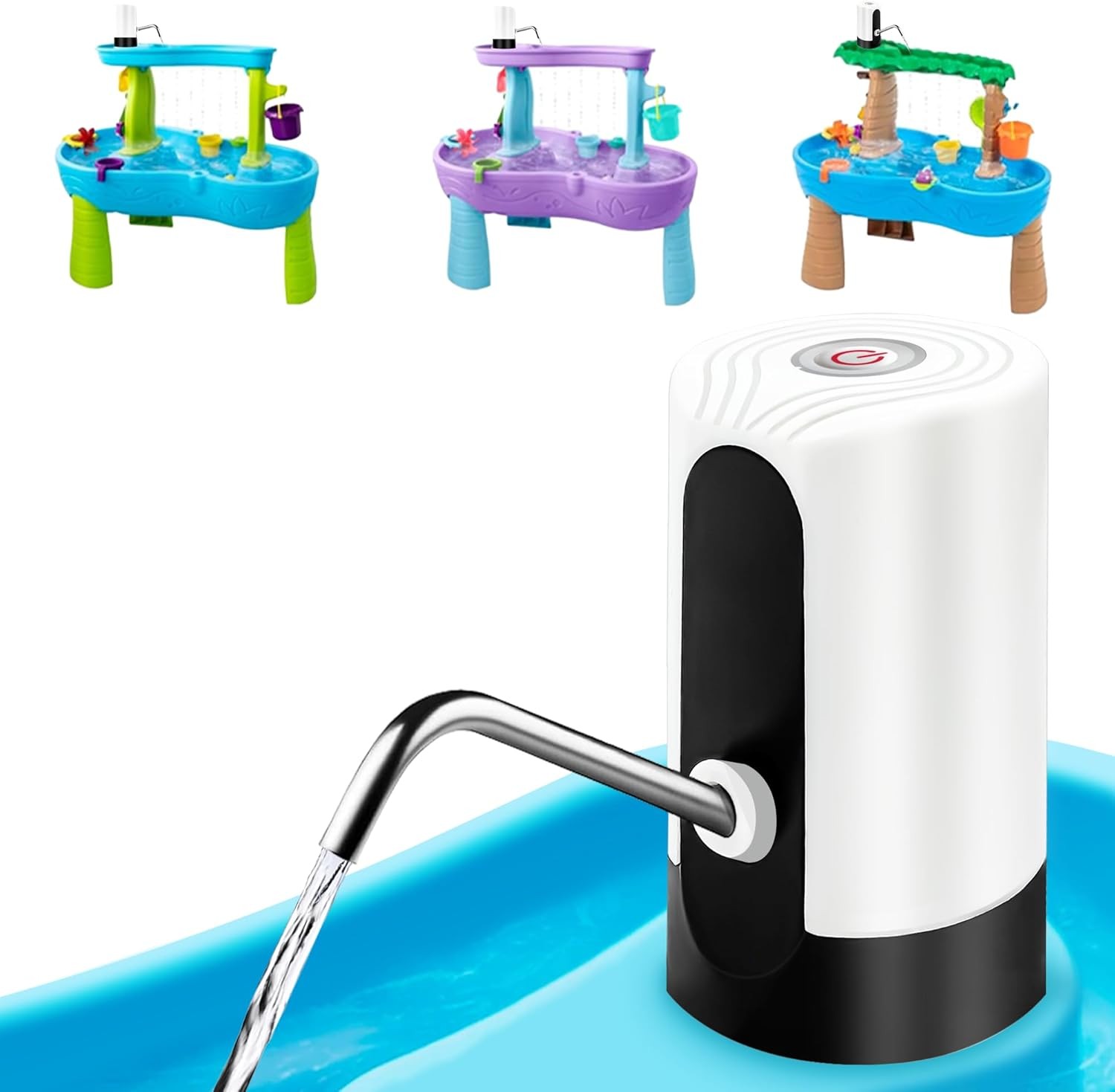 Water Table Pump, Portability Electric Pump with USB Data White