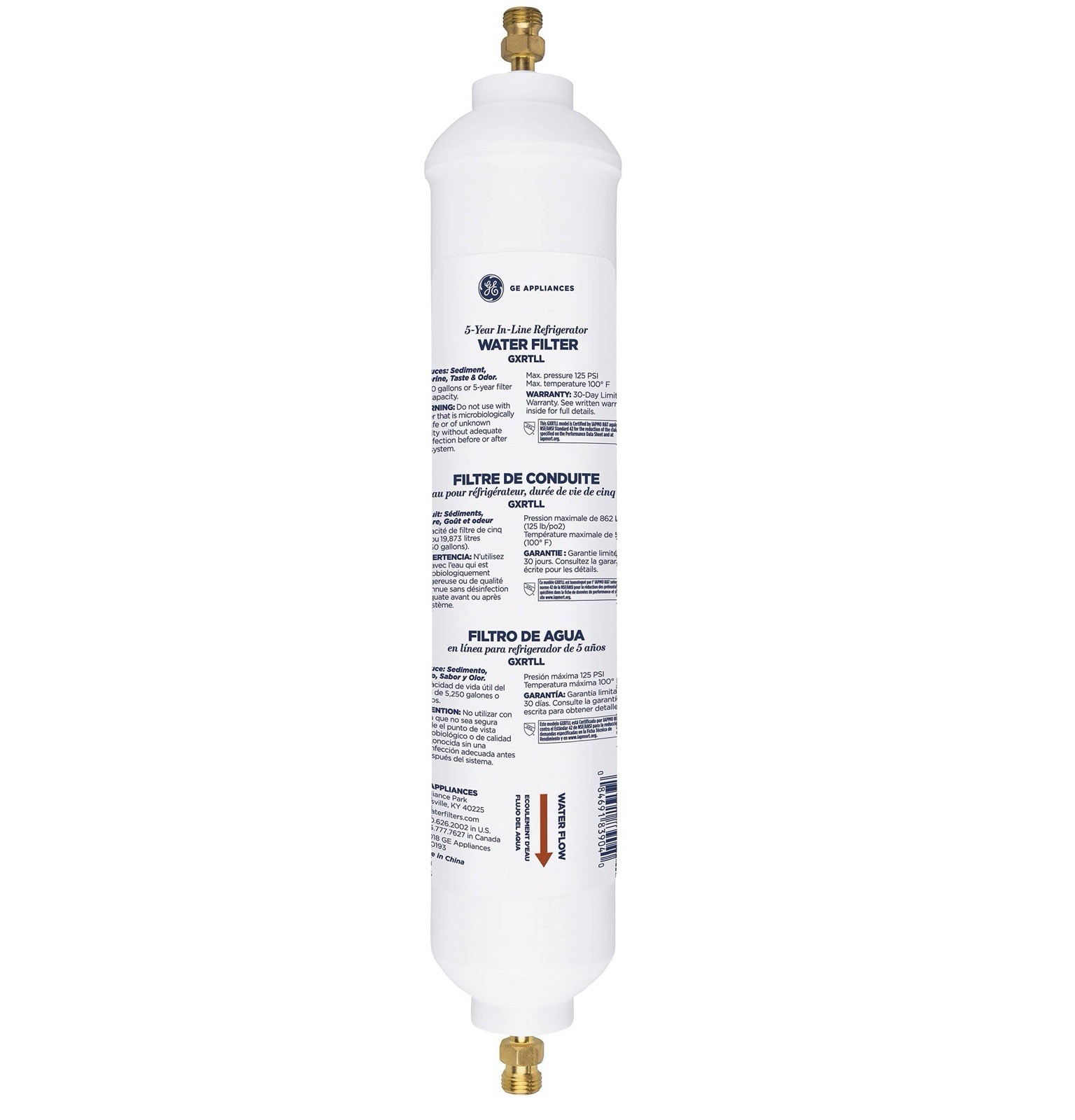 GE Appliances GXRTLL 5-Year in-LINE Filtration System Water Filter, 1 Count