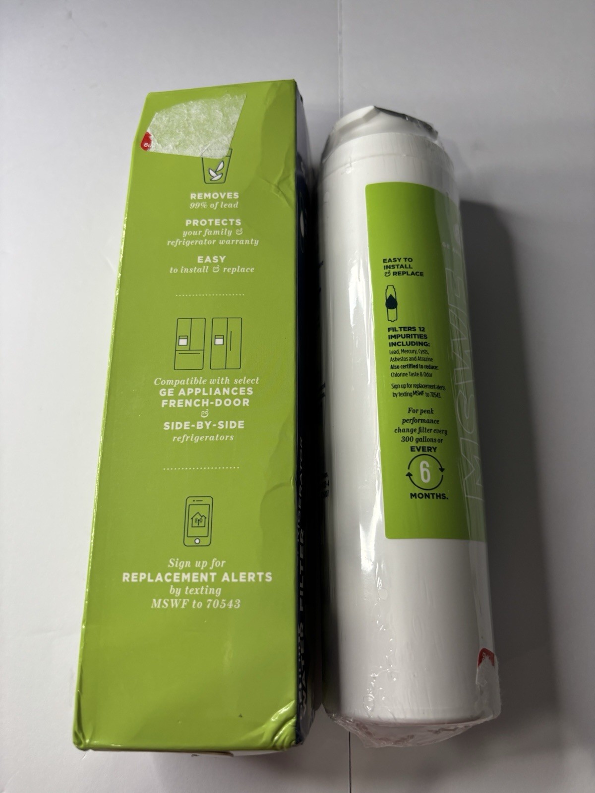 GE SmartWater MSWF Refrigerator Replacement Cartridge Water Filter