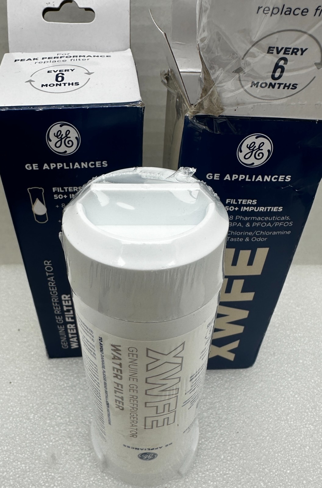 2 pk GE Genuine Refrigerator Water Filter Replacement XWFE without Chip READ