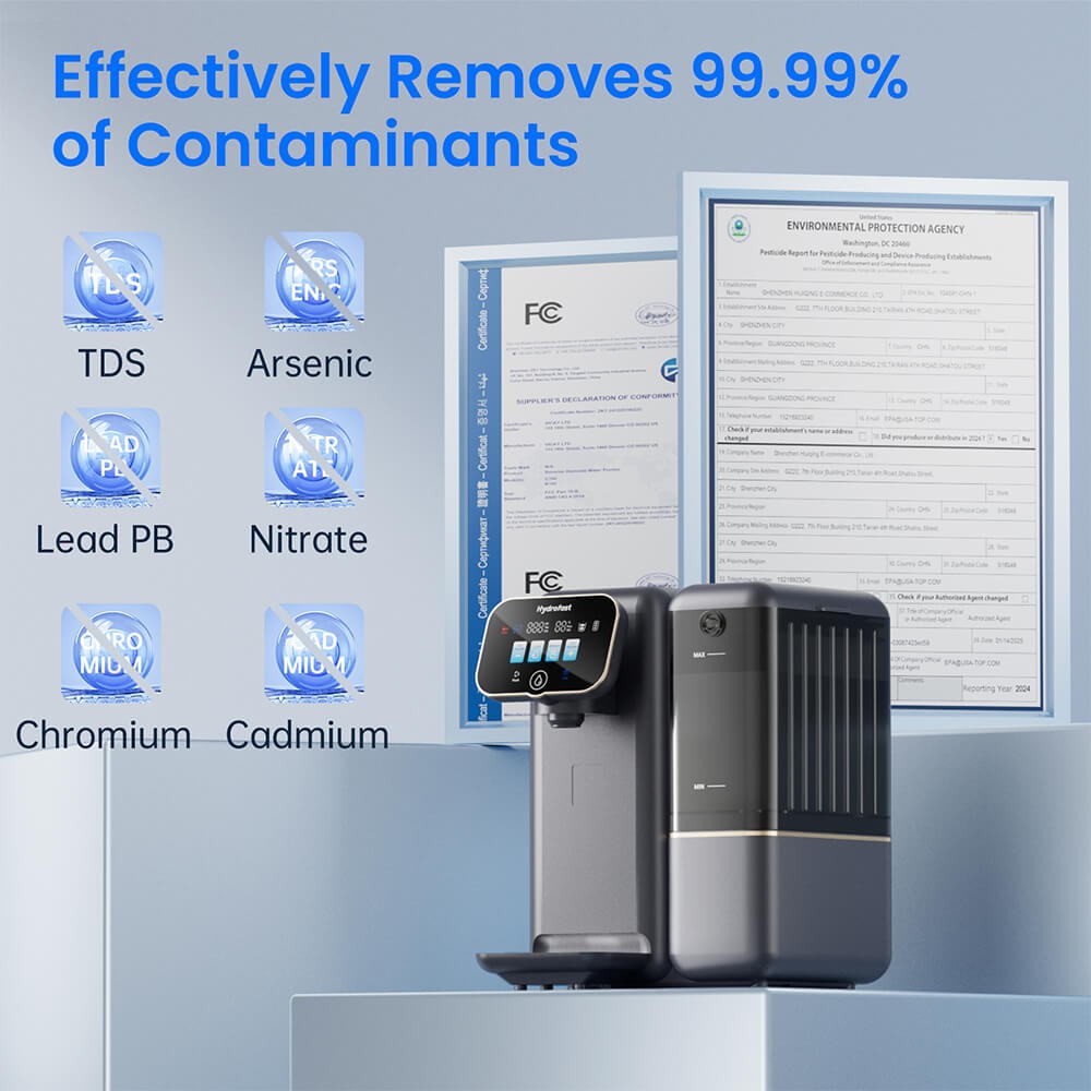 Hydrofast C100 Water Filters & 41-100.4°F Countertop Reverse Osmosis System,