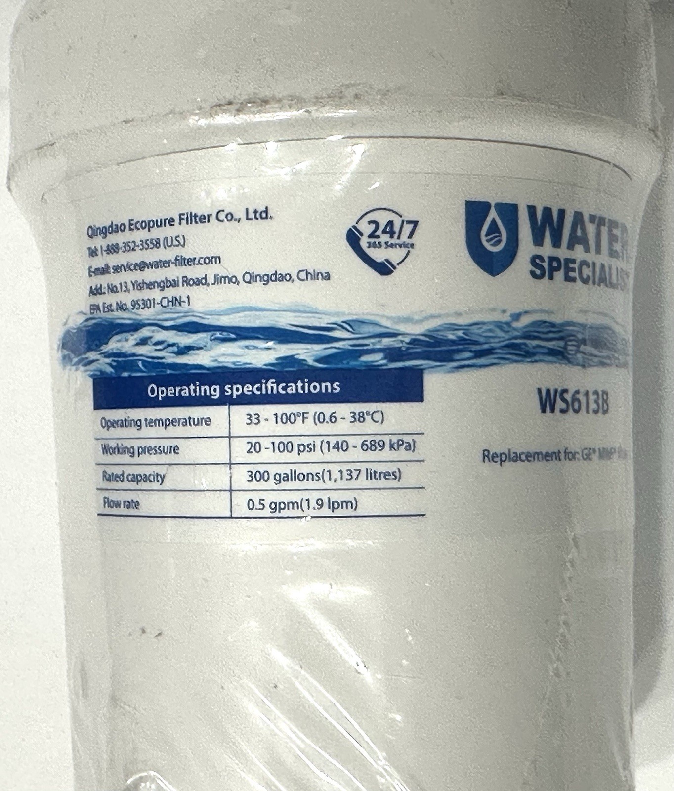 Water Specialist WS613B Replacement Filter NSF, New *Ships Free*