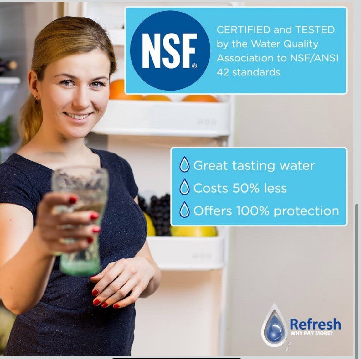 REFRESH R-9990 Water Filter 2-Pack Fits LG LT600P & 5231JA2006A Refrigerators
