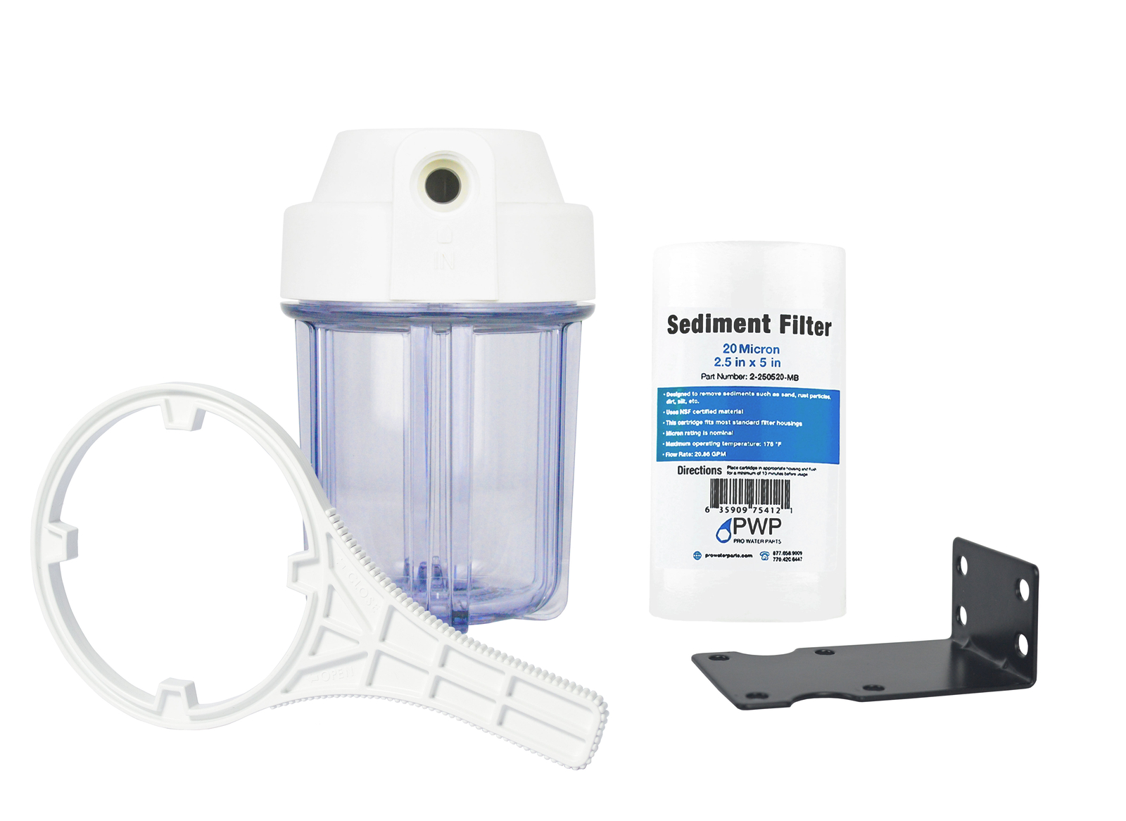 Whole House Water Filtration System With 5″ Clear Housing and Sediment Filter