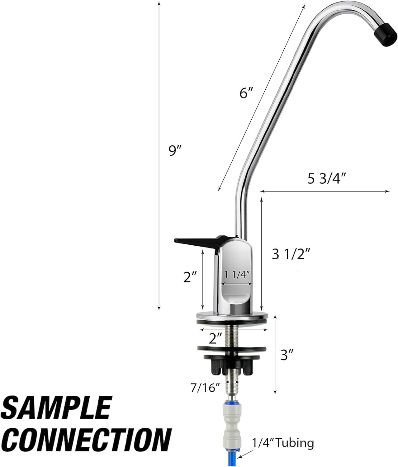 Elegant 9-Inch Lead-Free RO Faucet in Polished Chrome – Modern Kitchen Staple