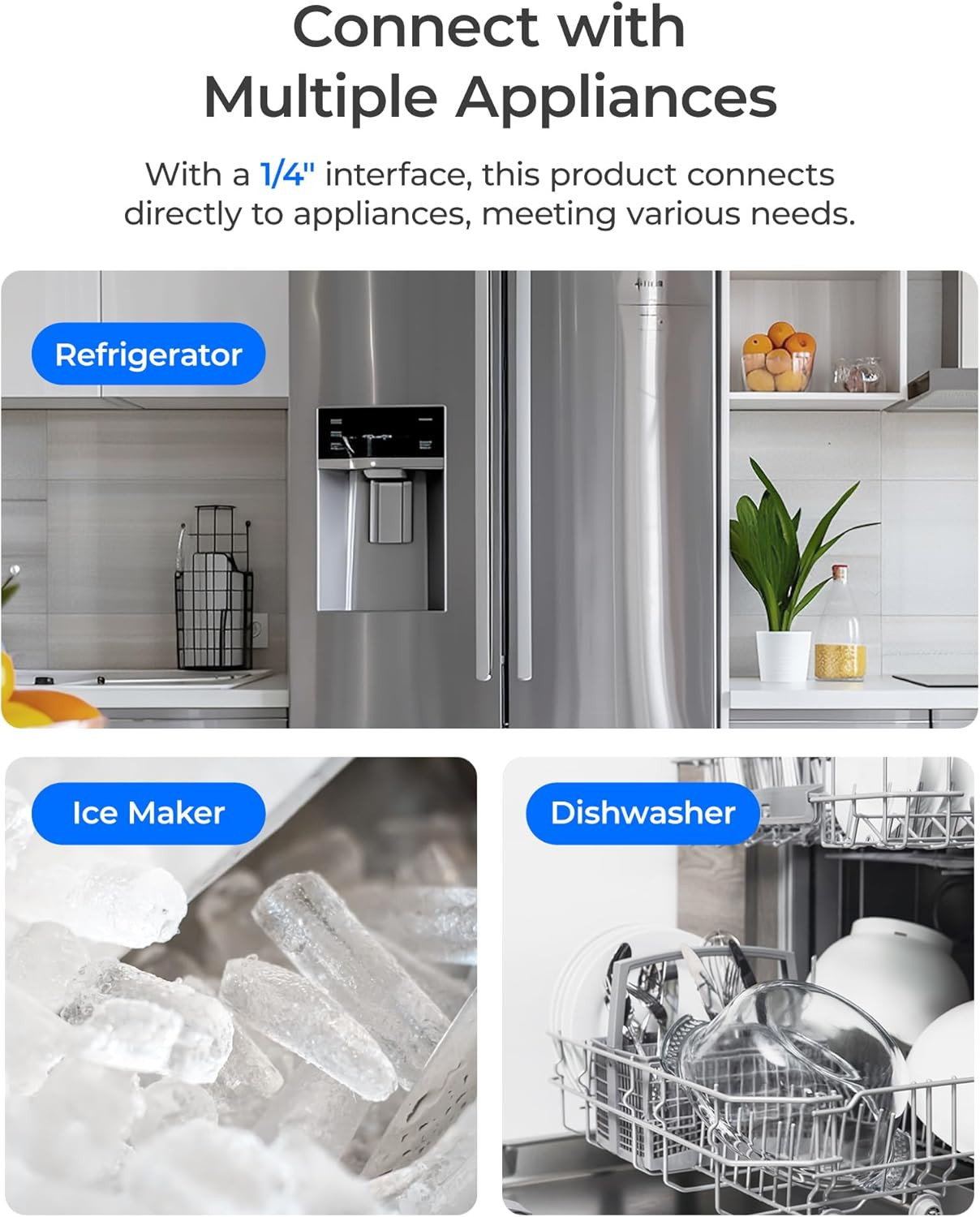 15UC-UF 0.01 Μm Inline Water Filter for Refrigerator, 2 Years, in Line Water Fil