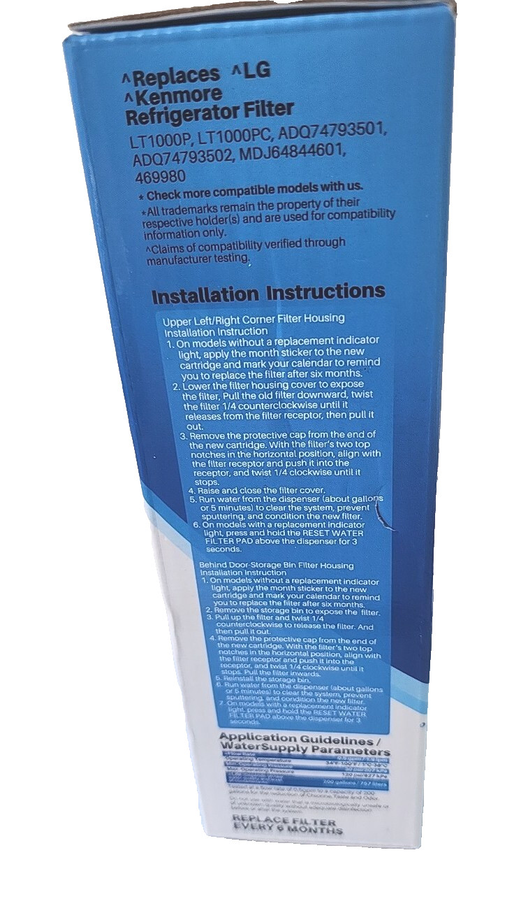 Ice Pure Refrigerator Water Filter Replacement Filter RWF4700A