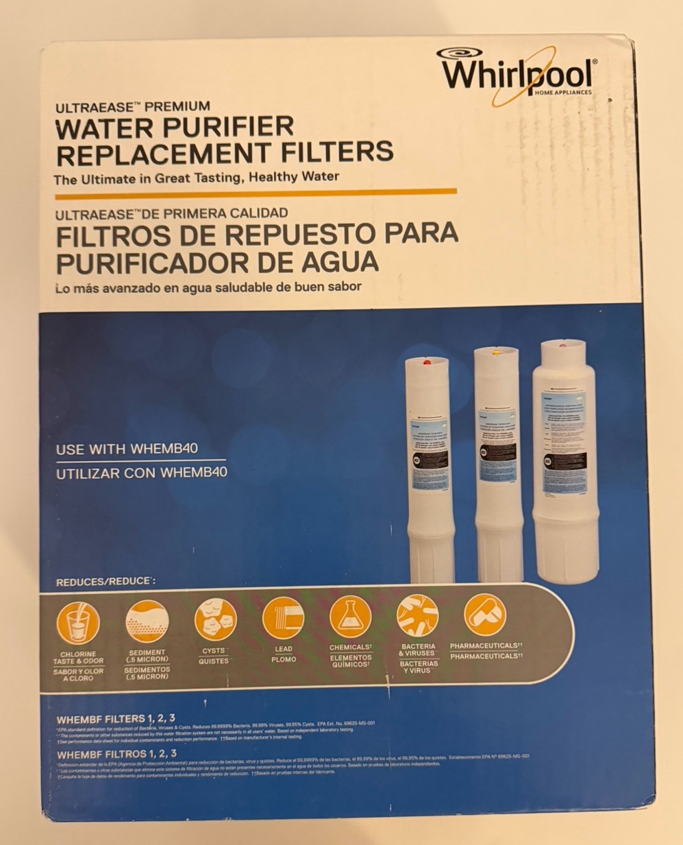 Whirlpool WHEMBF5 Under Sink Water Purifier System & Filters for WHEMB40 SEALED
