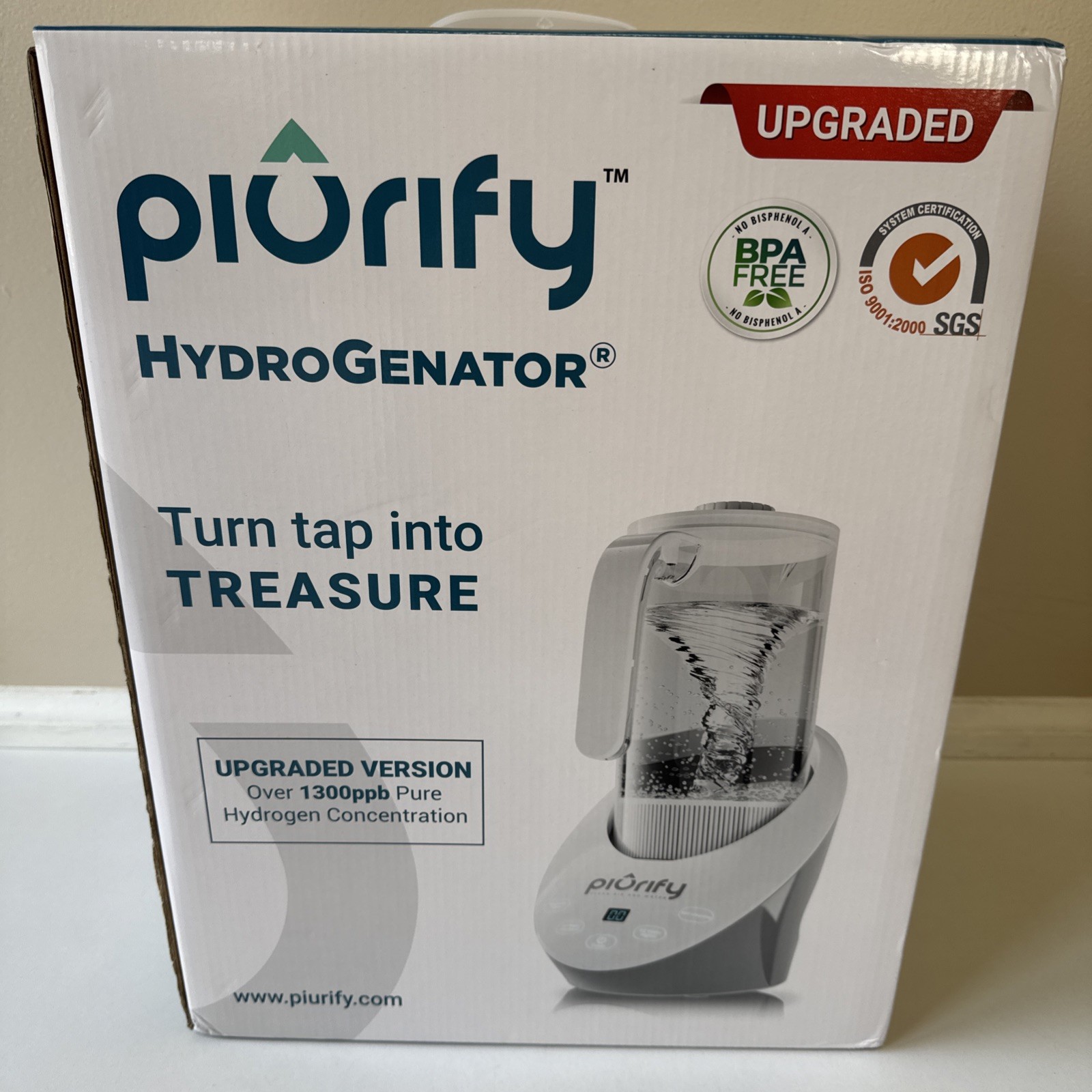 Piurify Hydrogenator Water Machine Pitcher Hydrogen Magnetic H2O Water BPA Free