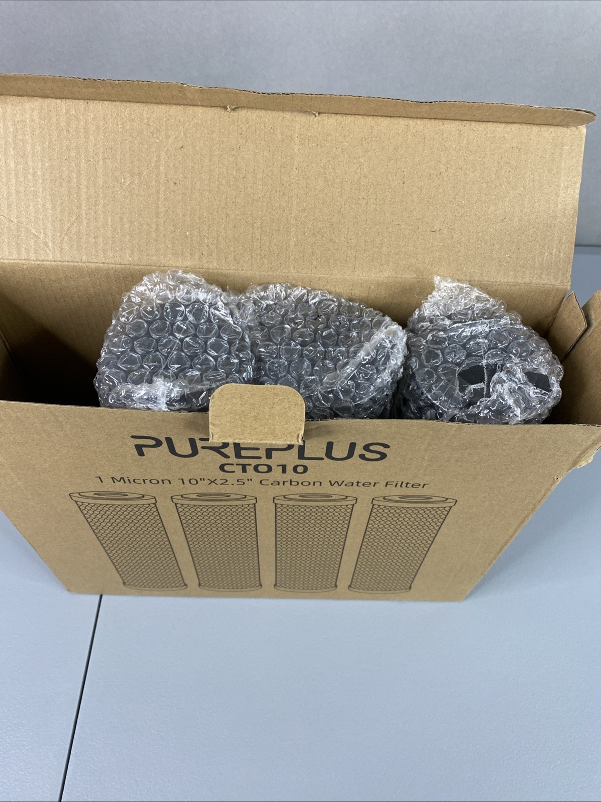 3 Pack Pureplus CT010 Sintering Activated Carbon Block Water Filter 10″ x 2.5″