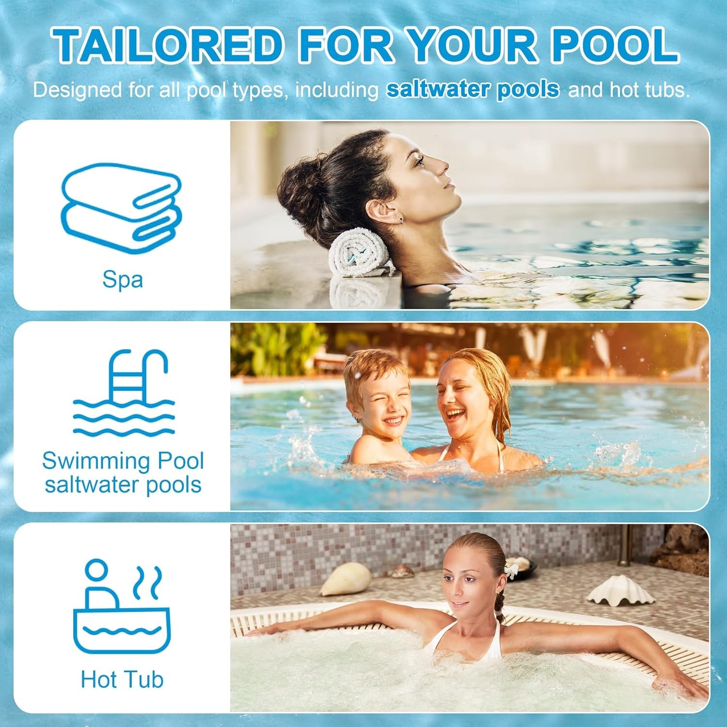 PoolTest strips 8-in-1 kit with 100 hot tub for above ground pools,…