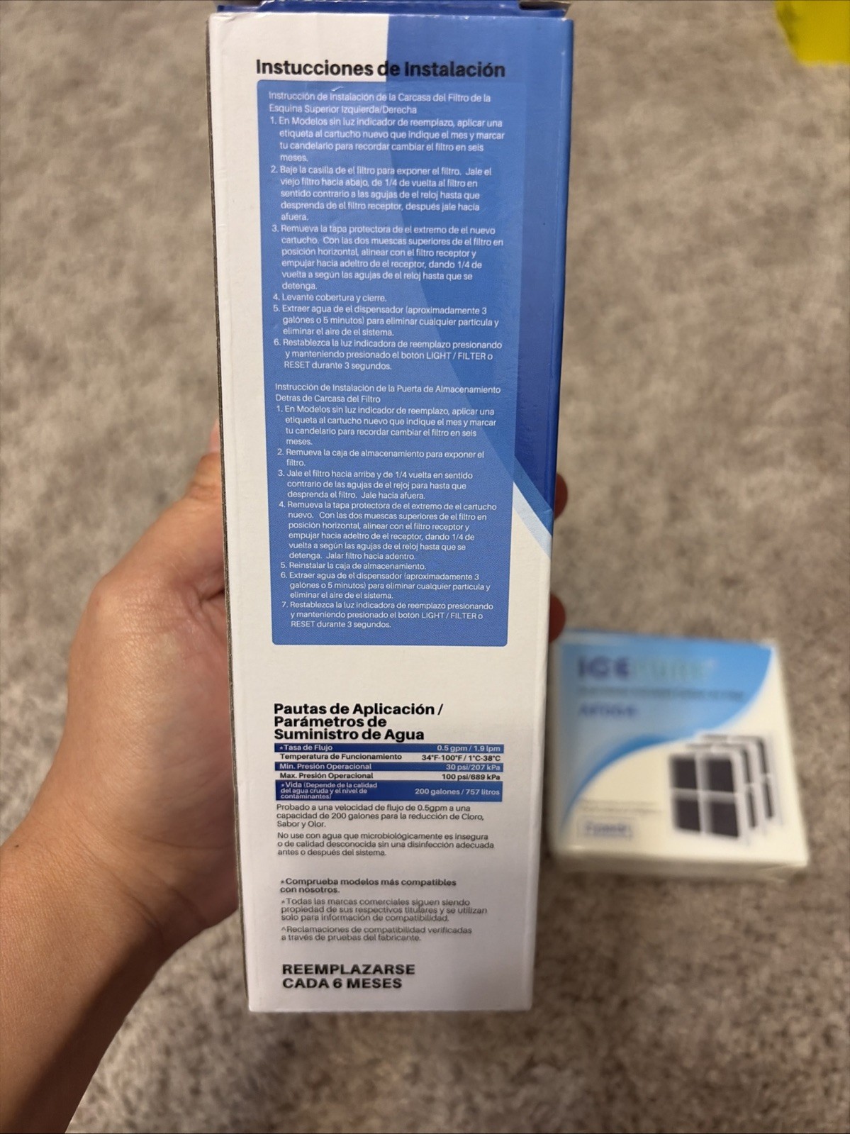 2x ICEPURE Refrigerator Water Filter RWF4700AC & 3 Pack AF004 Air Filter Kit