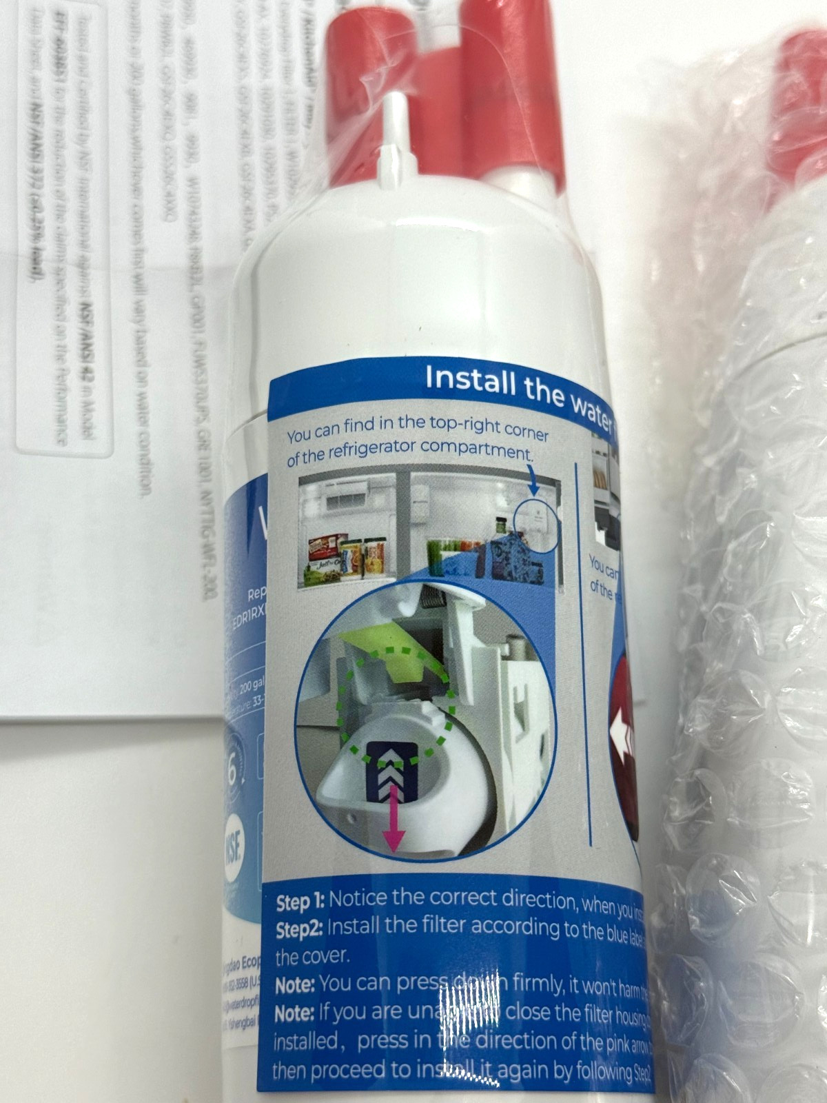 Waterdrop Refrigerator WD-F38 Filter, 6 Pack New Sealed