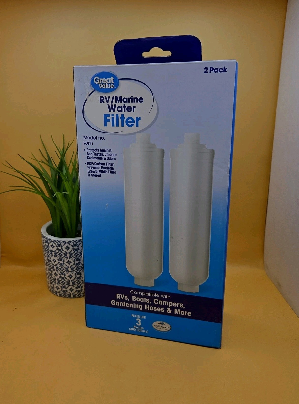 RV/Marine/Campers Water Filters 2 Pack #F200 By Great Value 3 Months (300 Gal)