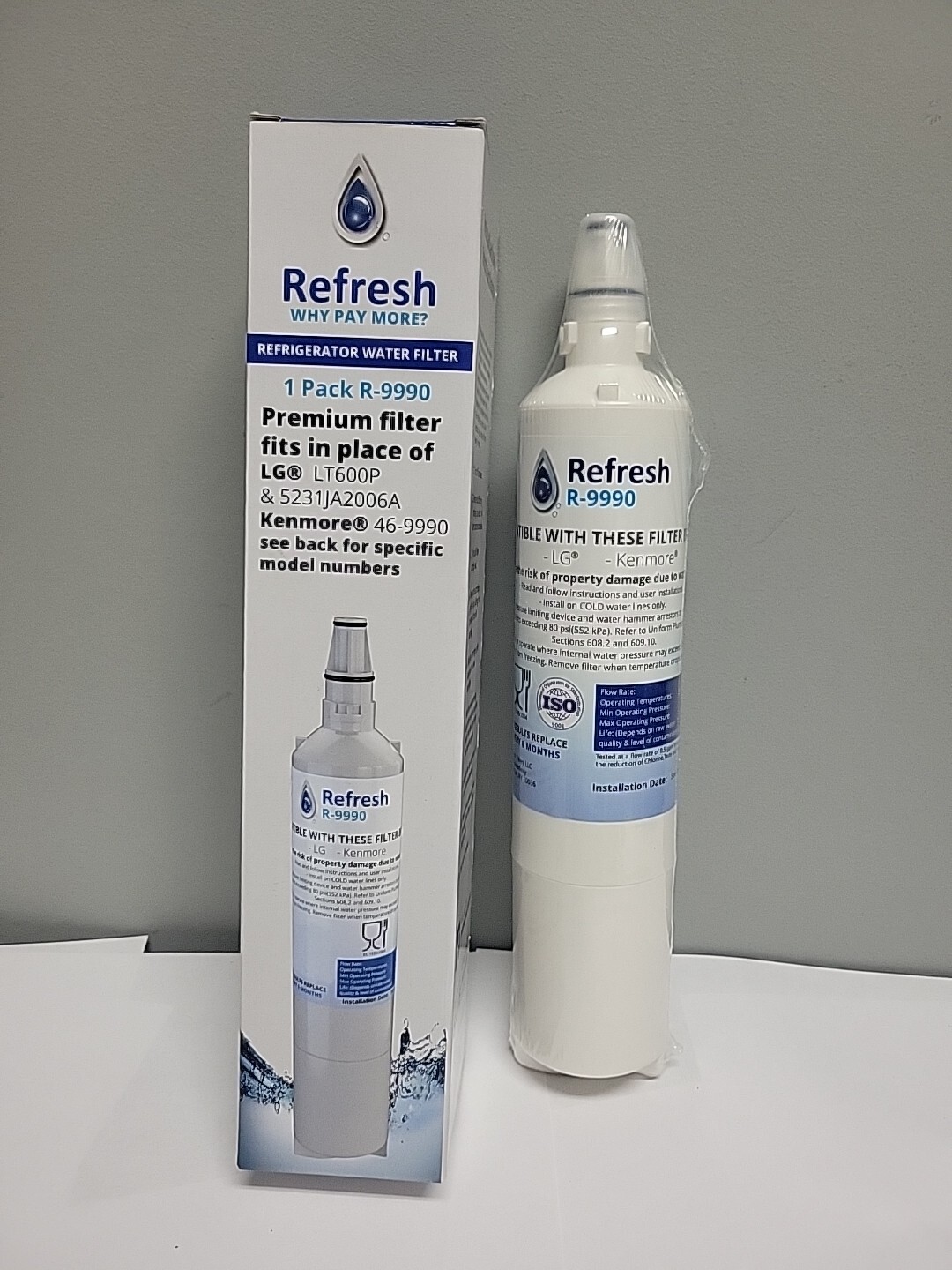 Refresh Replacement Filter R-9990 LG/Kenmore Refrigerators New LT600P 5231JA2006