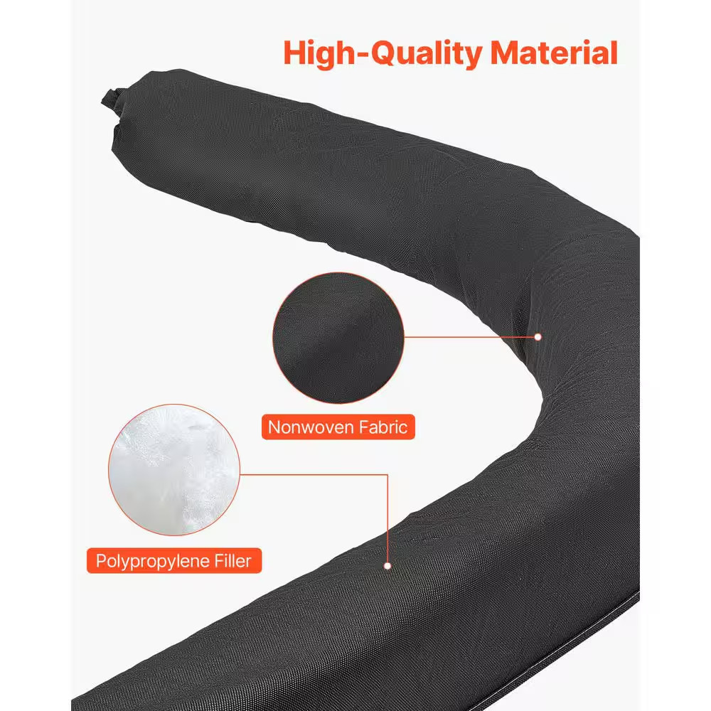 Sediment Filter Sock, 120 L X 5 W X 1.97 H In. Black Plastic with Filler, Free-S