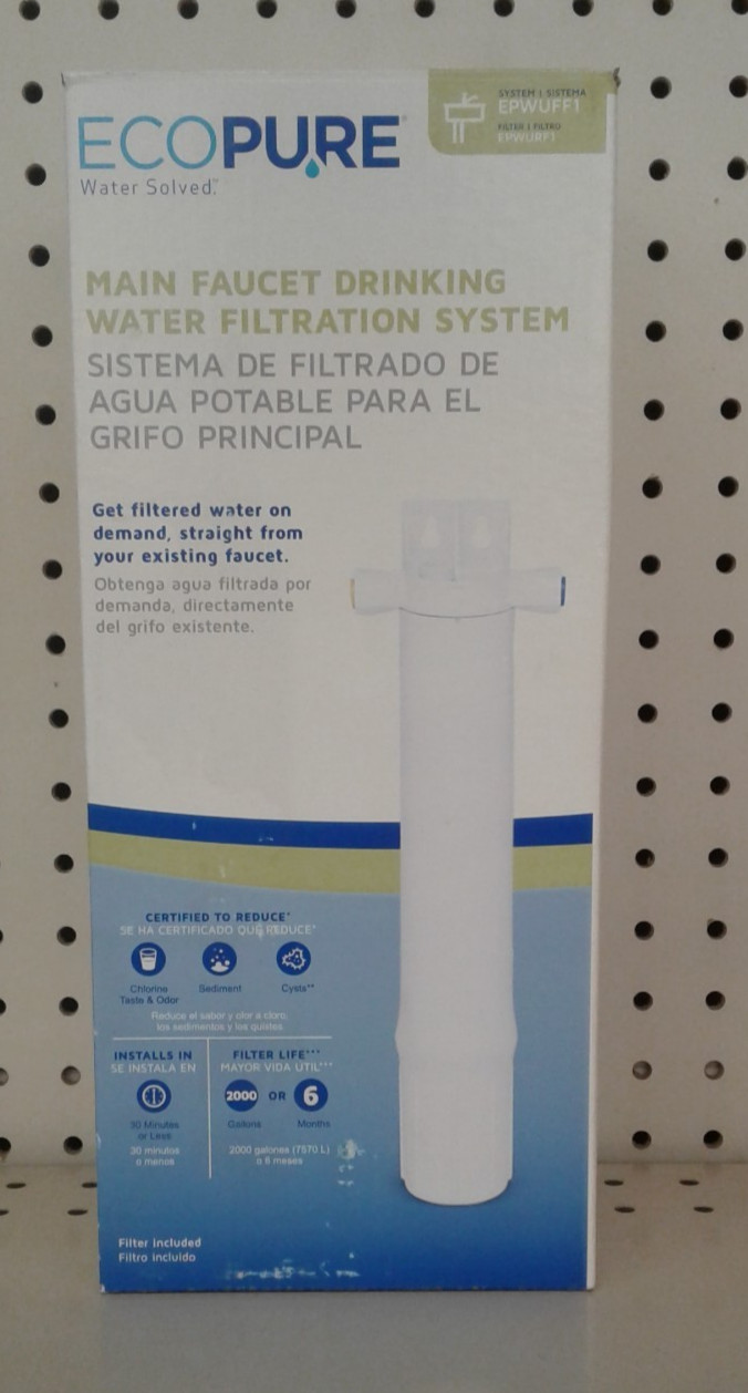 EcoPure Main Faucet Drinking Water Filtration System (EPWUFF1) New in Box!