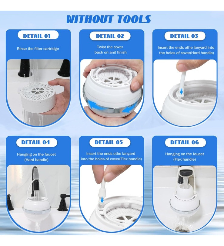 Bath Water Filter Tub Faucet 8 Stages Shower Filter Softer Skin 2filters Incd