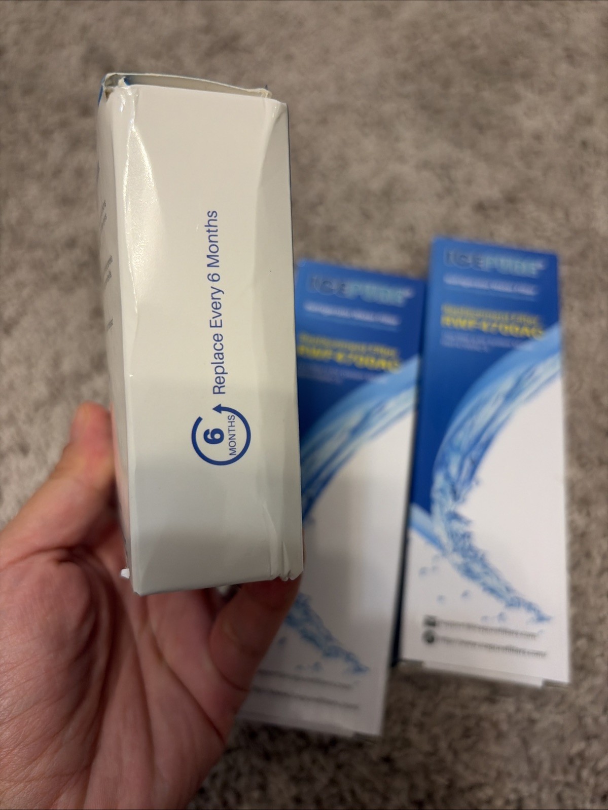 2x ICEPURE Refrigerator Water Filter RWF4700AC & 3 Pack AF004 Air Filter Kit
