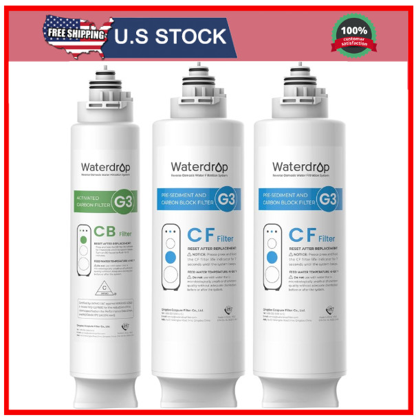 WDG3 Replacement Filter 1-Year Combo: 2 WD-G3-CF and 1 WD-G3-CB, Compatible with