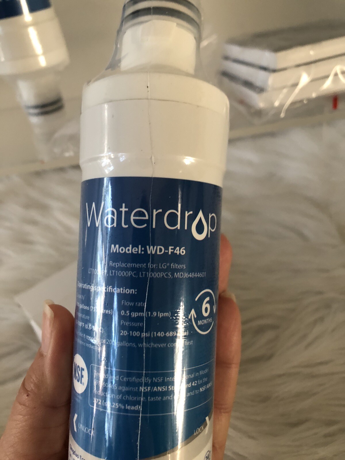 2x Waterdrop Replacement Refrigerator Water Filter WD-F46 for LG LT1000 New
