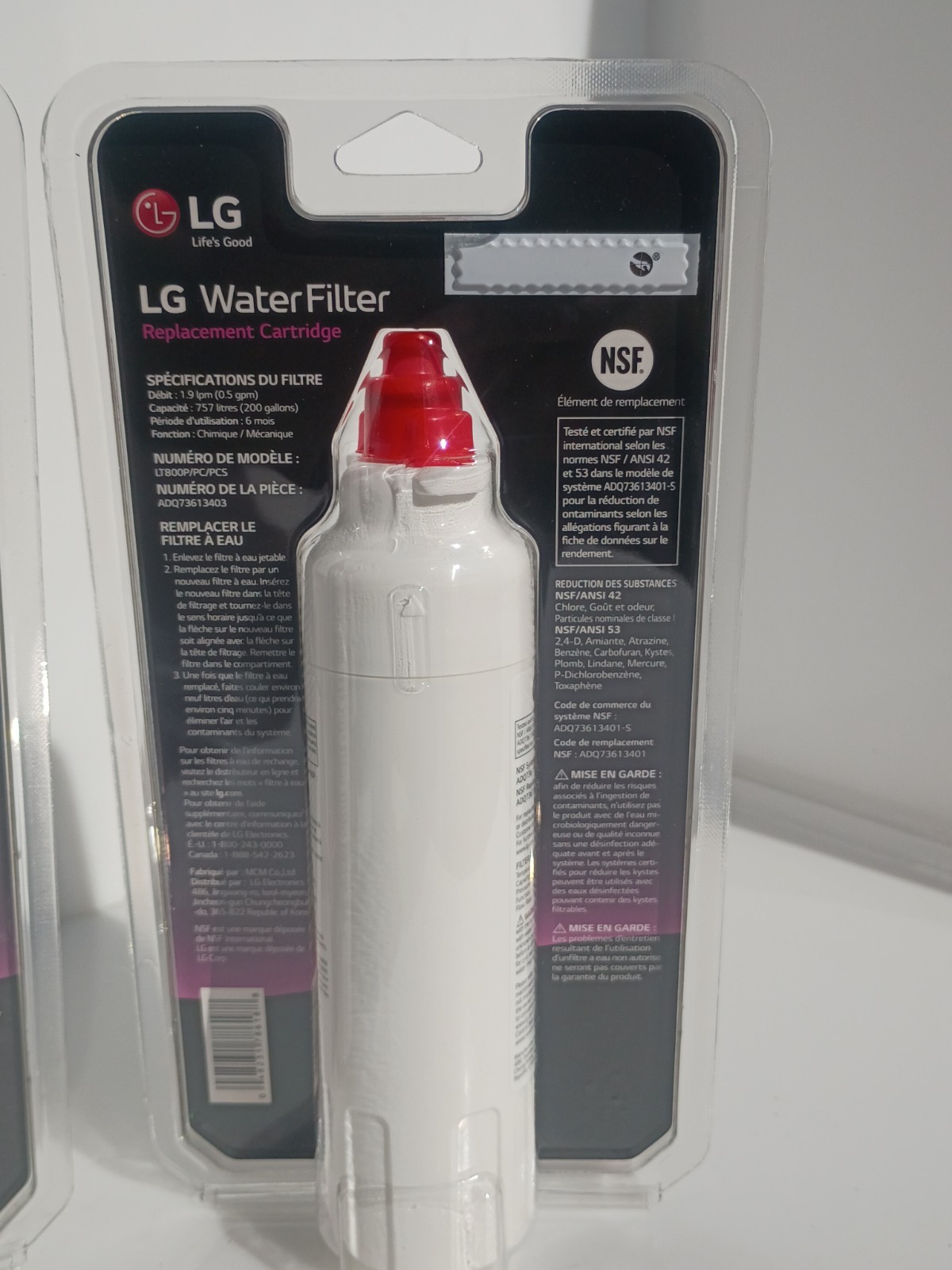 LG LT800P Refrigerator Water Filter ADQ73613403 NSF Certified Genuine OEM 6 Pack