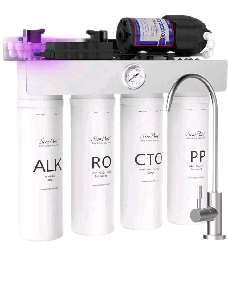 SimPure T1-400ALK Alkaline UV Reverse Osmosis System, NSF/ANSI 58 Certified, Tan
