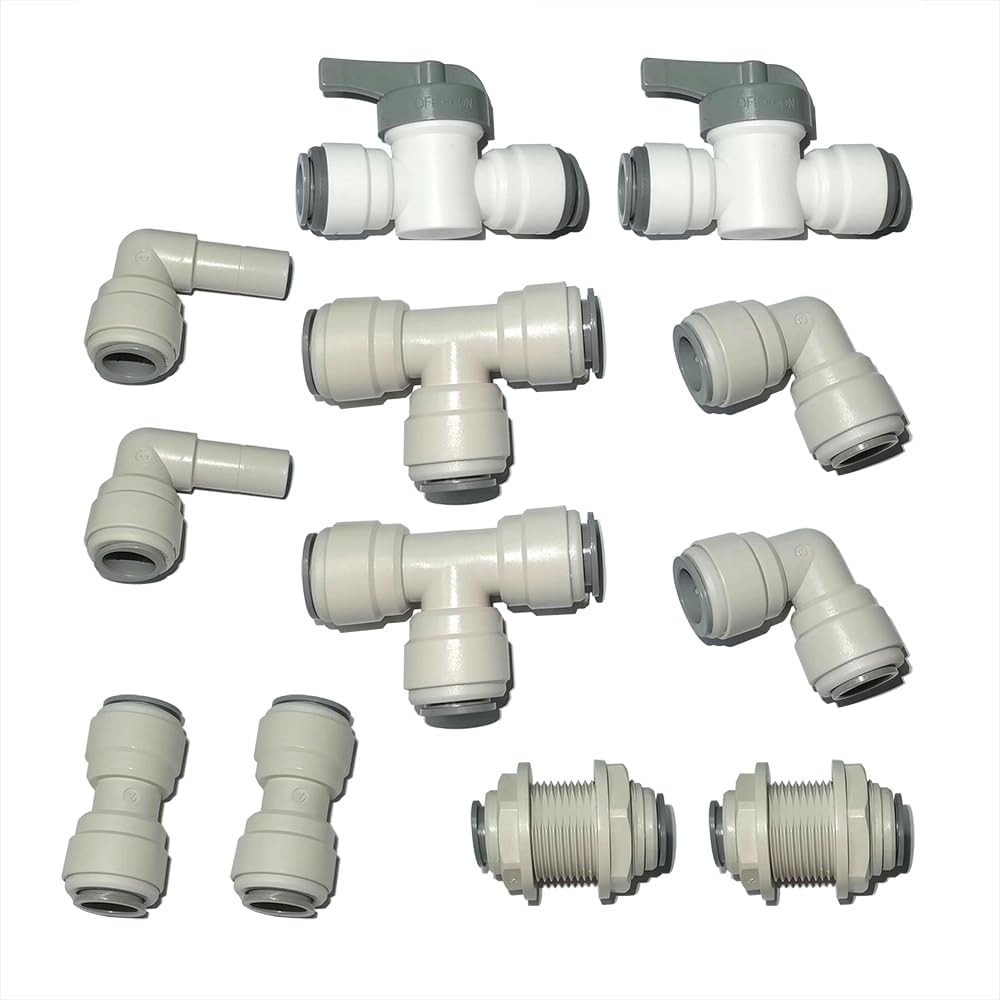 12pcs 1/2 inch water line Quick Connect Push In to Tube 1/2, White