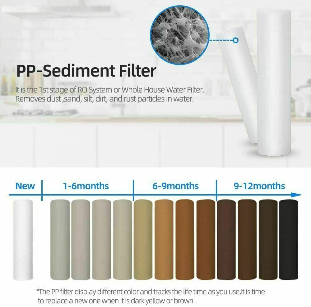 Geekpure Whole House PP Carbon Block Replacement Filters 5 Mic 4.5″ x 10″ Pack 4
