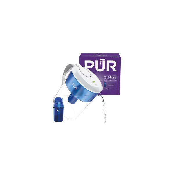11 Cup Water Filtration Pitcher – Blue/White: BPA-Free, Plastic